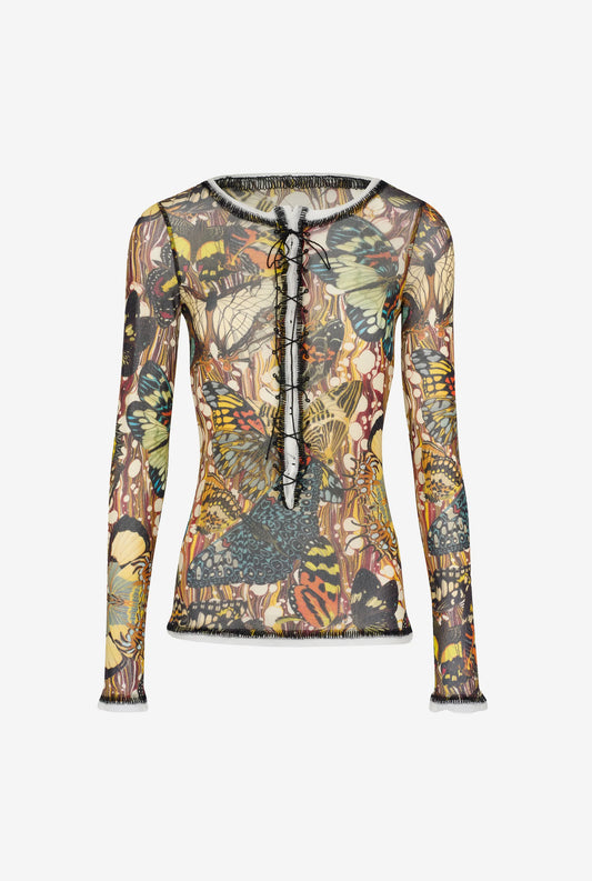 JEAN PAUL GAULTIER BUTTERFLY PRINT CARDIGAN