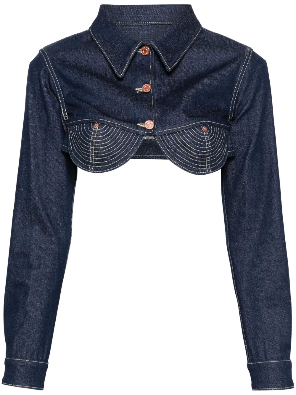 JEAN PAUL GAULTIER CONICAL CROPPED DENIM JACKET