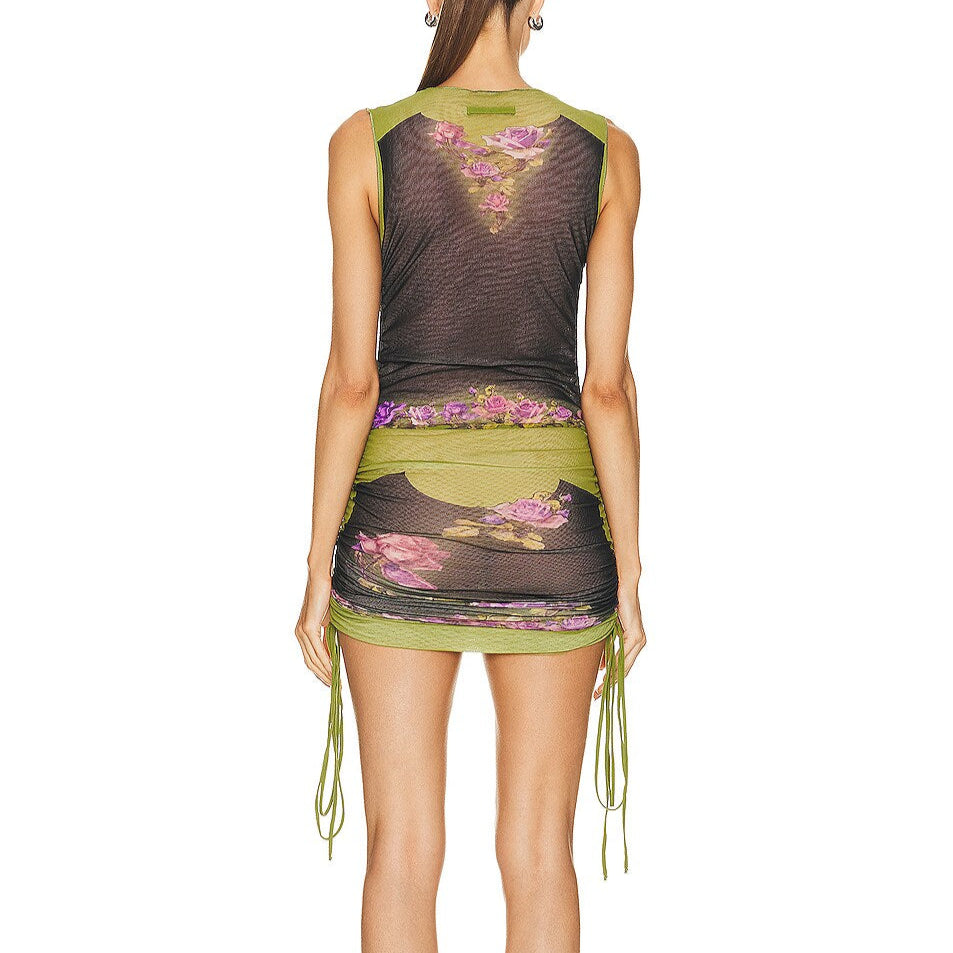 JEAN PAUL GAULTIER FLEURS PETIT GATHERS DRESS