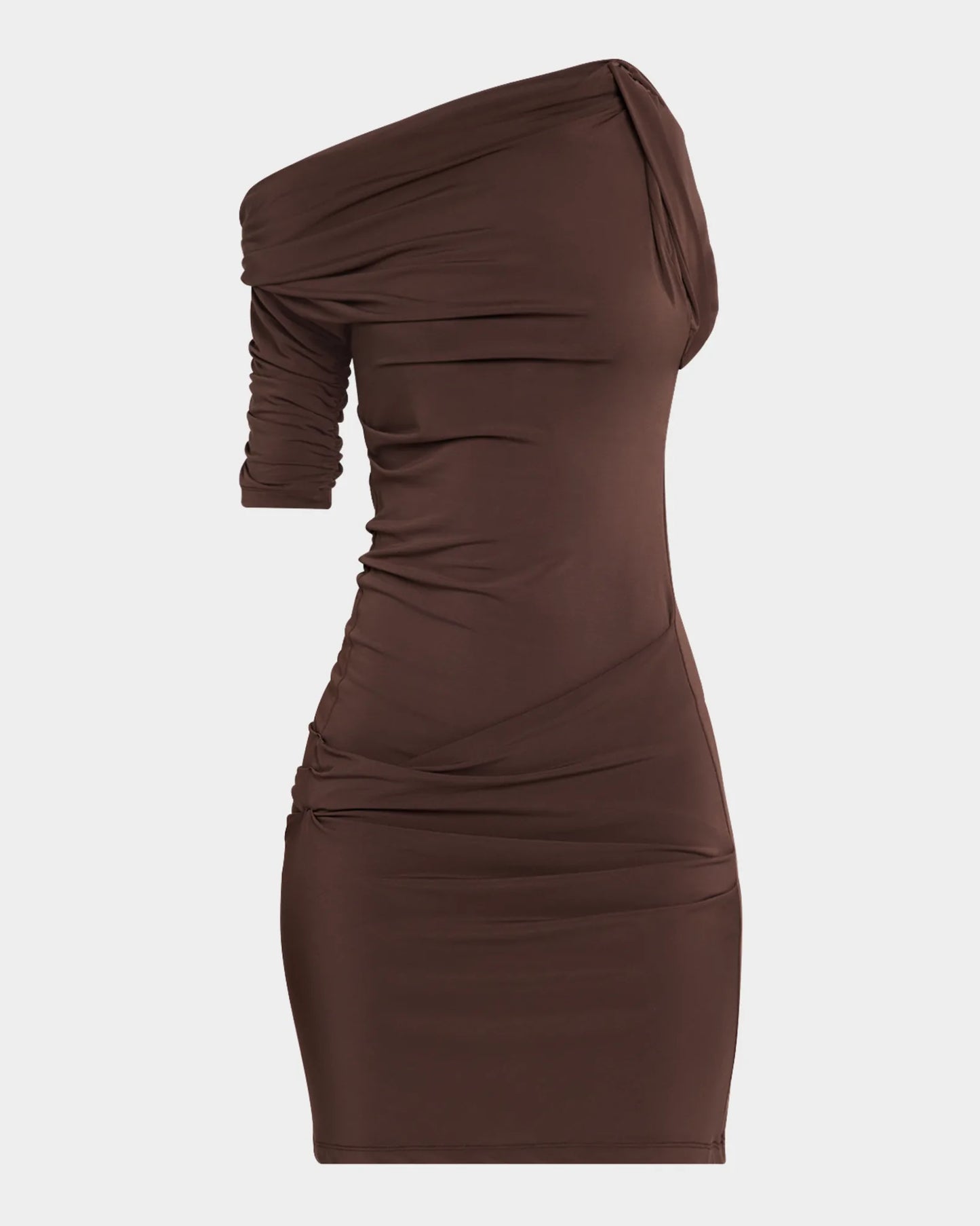 JACQUEMUS DRAPED OFF-THE-SHOULDER MINI DRESS