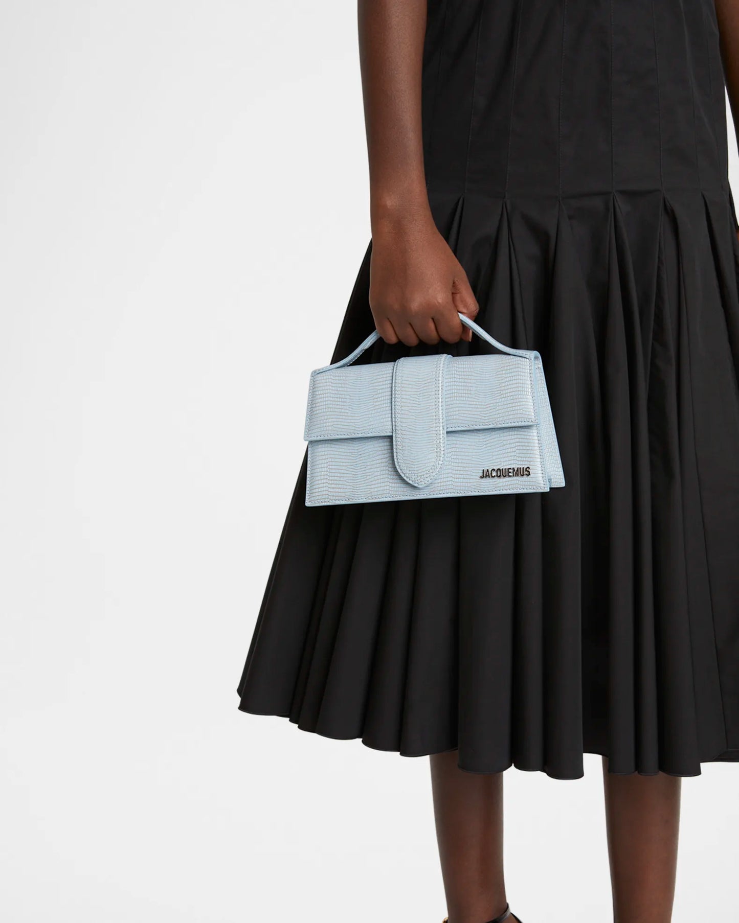 JACQUEMUS LE GRAND BAMBINO LIZARD-EMBOSSED SHOULDER BAG