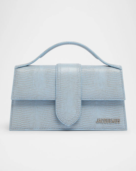 JACQUEMUS LE GRAND BAMBINO LIZARD-EMBOSSED SHOULDER BAG