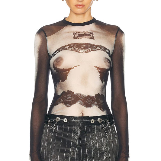 JEAN PAUL GAULTIER BODY LACE MARINIERE TOP