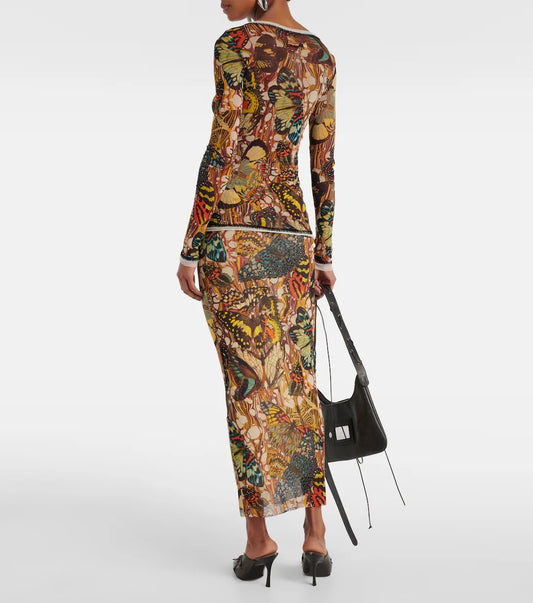 JEAN PAUL GAULTIER PAPILLON PRINT TOP