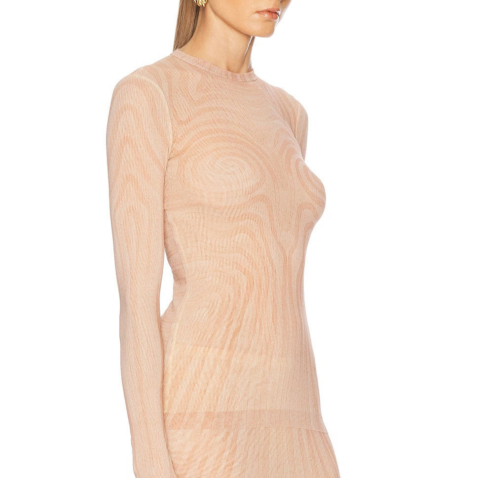 JEAN PAUL GAULTIER SPIRAL LONG SLEEVE TOP