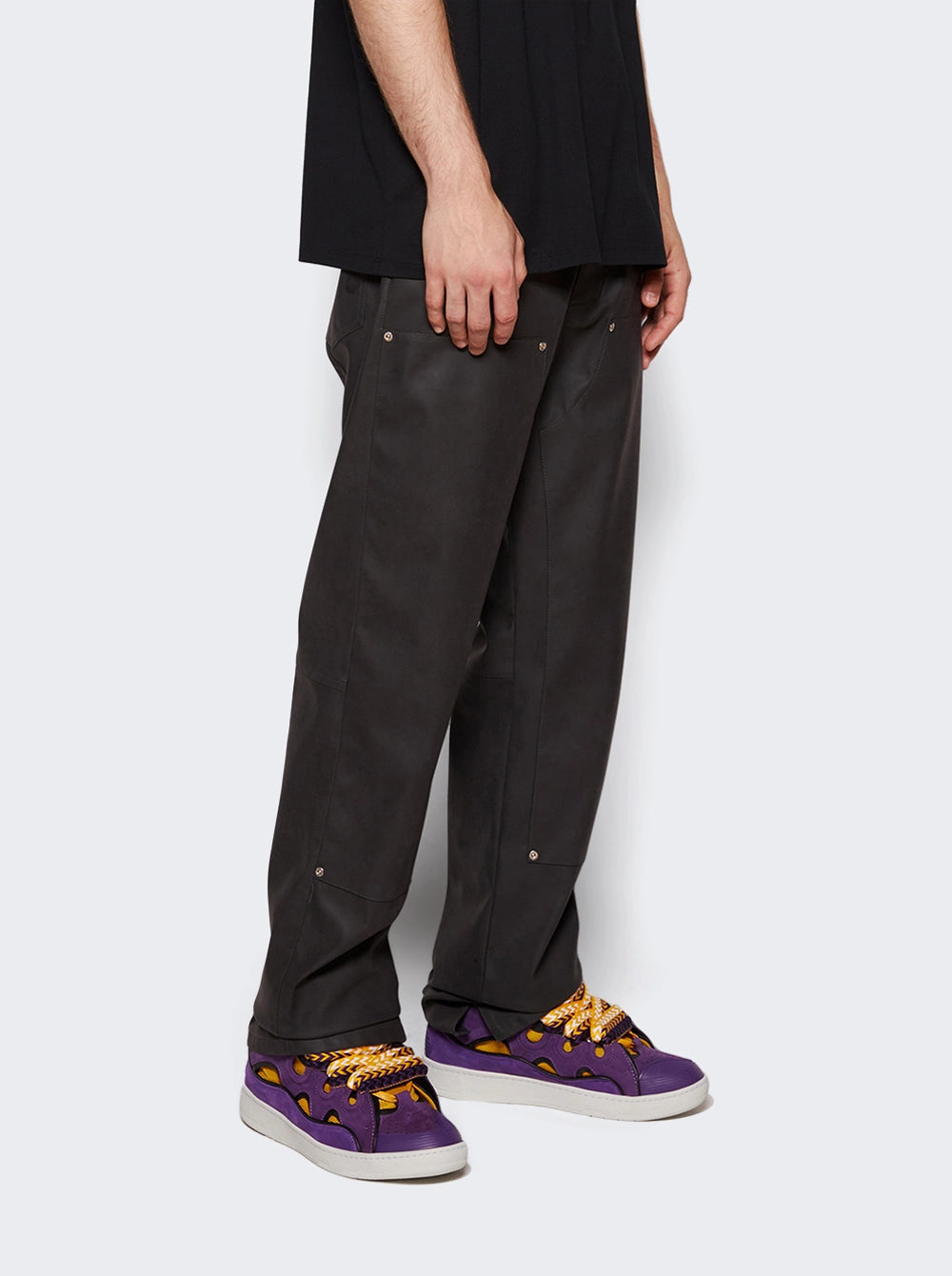 LANVIN CURB PURPLE AND YELLOW SNEAKERS