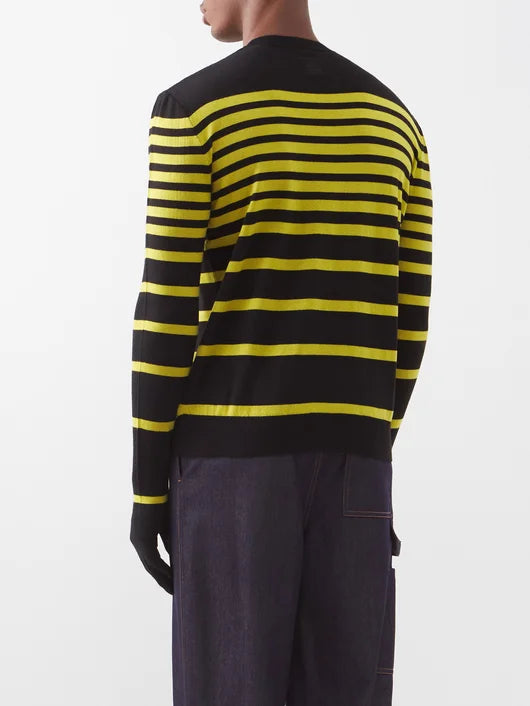 LOEWE GLOVE-SLEEVED STRIPED WOOL SWEATER