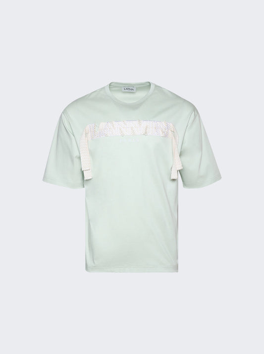 LANVIN CRAZY CURB EMBROIDERED T-SHIRT SAGE GREEN