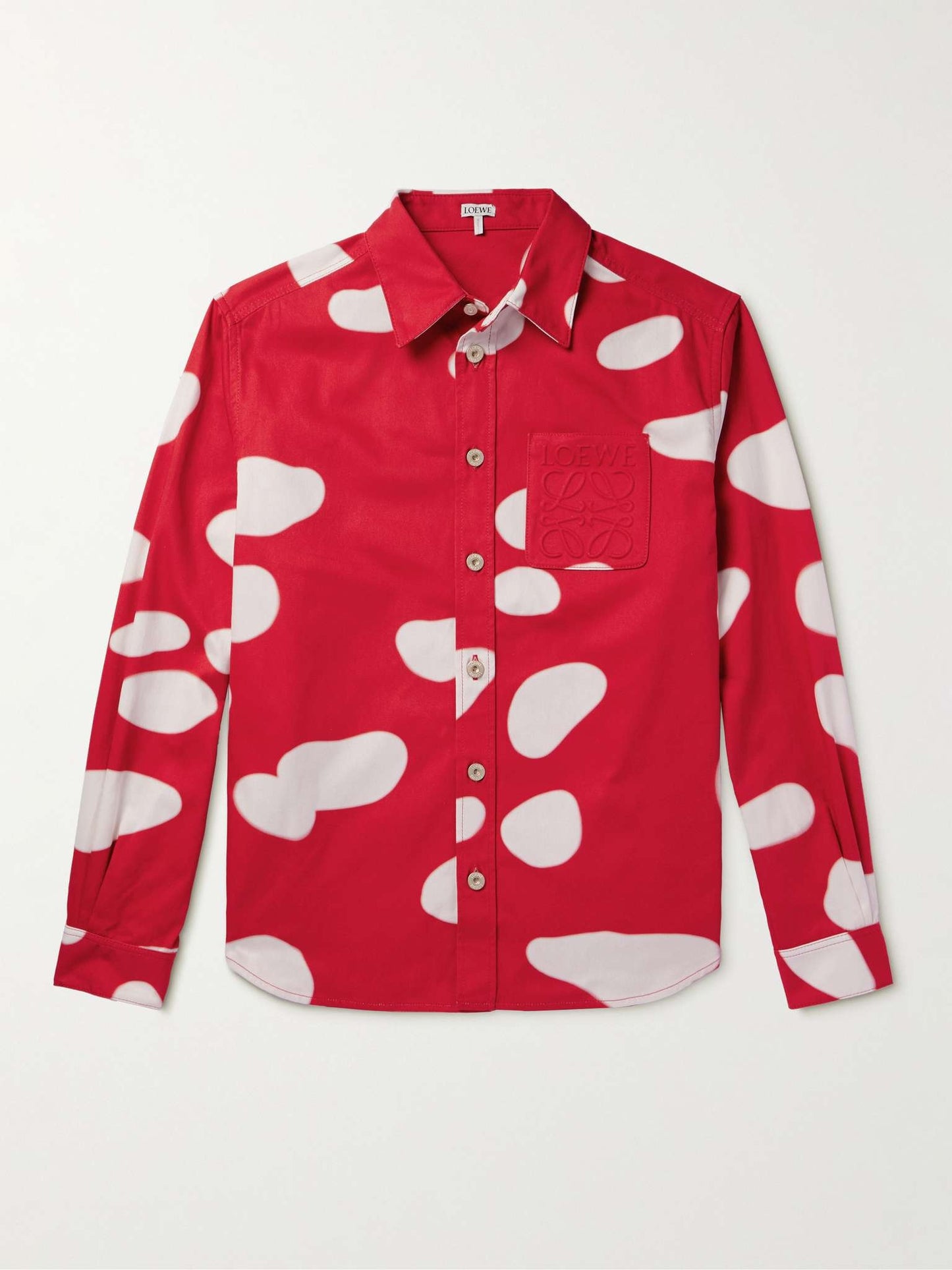 LOEWE LOGO-DEBOSSED PRINTED COTTON-TWILL SHIRT