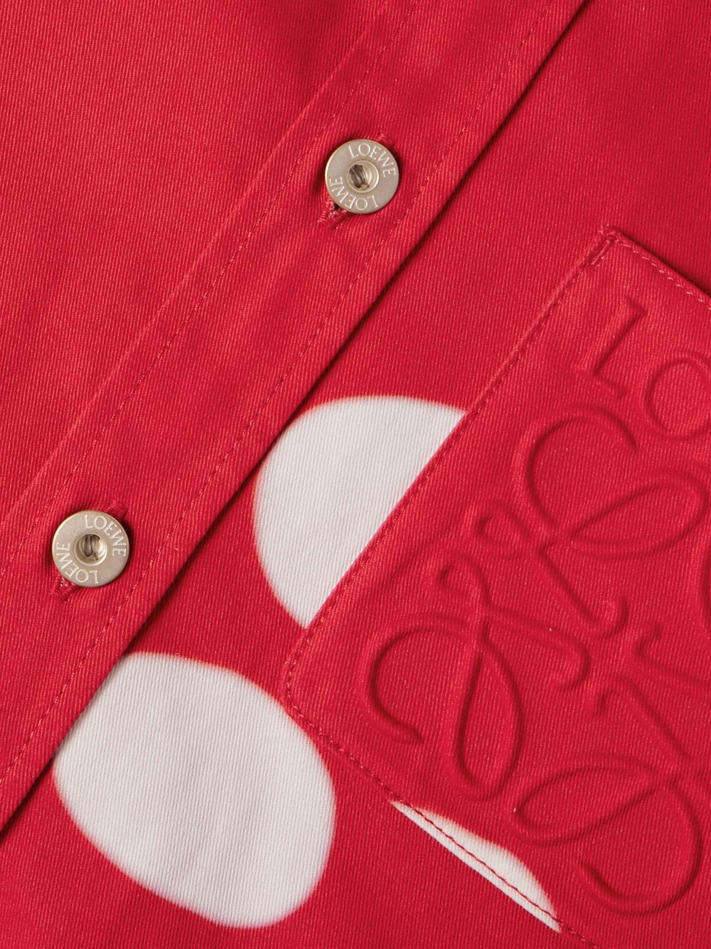 LOEWE LOGO-DEBOSSED PRINTED COTTON-TWILL SHIRT