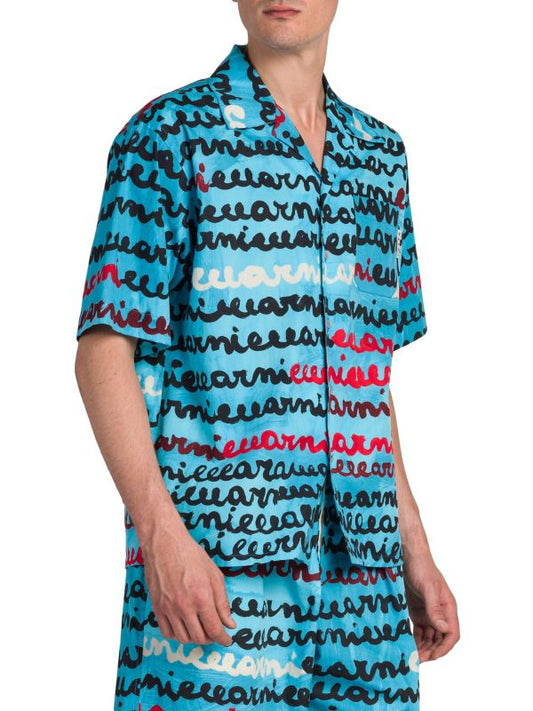 MARNI LOGO HANDWRITING SHORT SLEEVE SHIRT