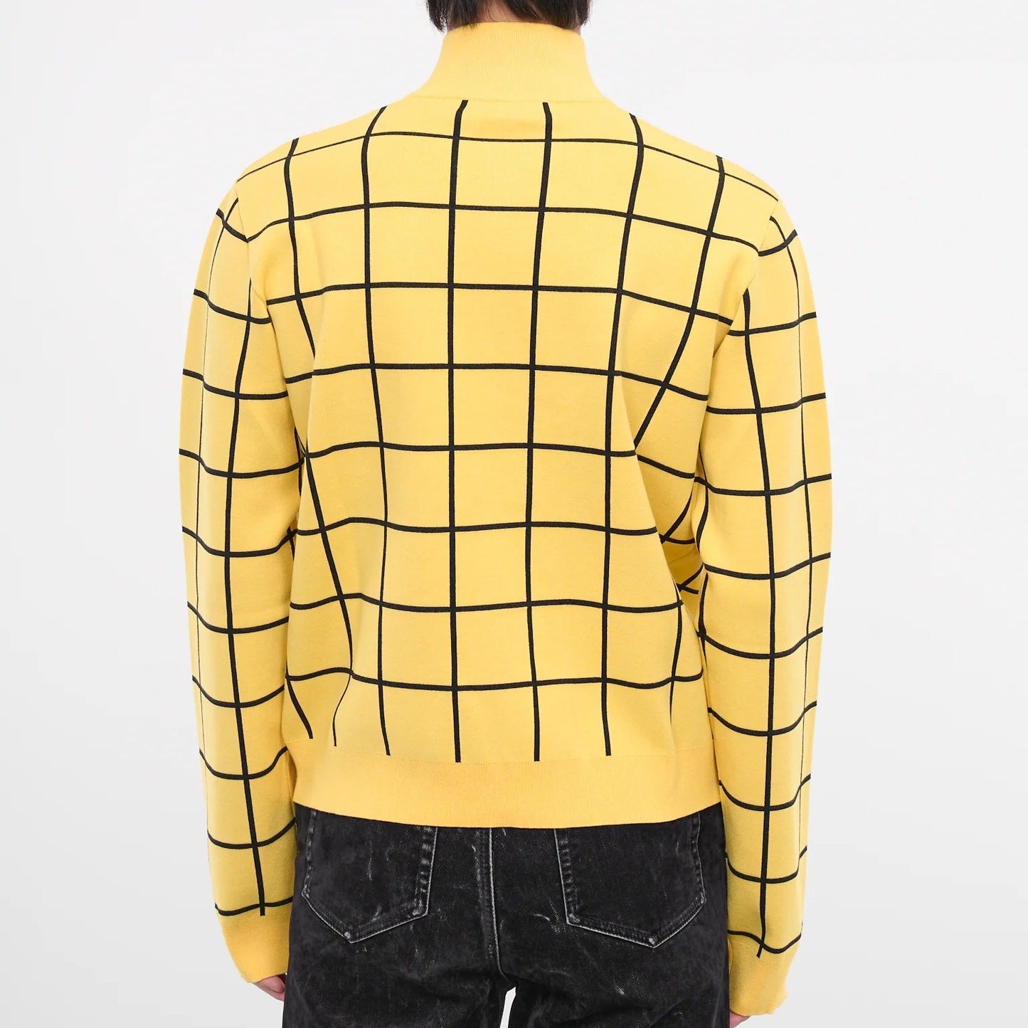 MARNI PLAID TURTLENECK CARDIGAN