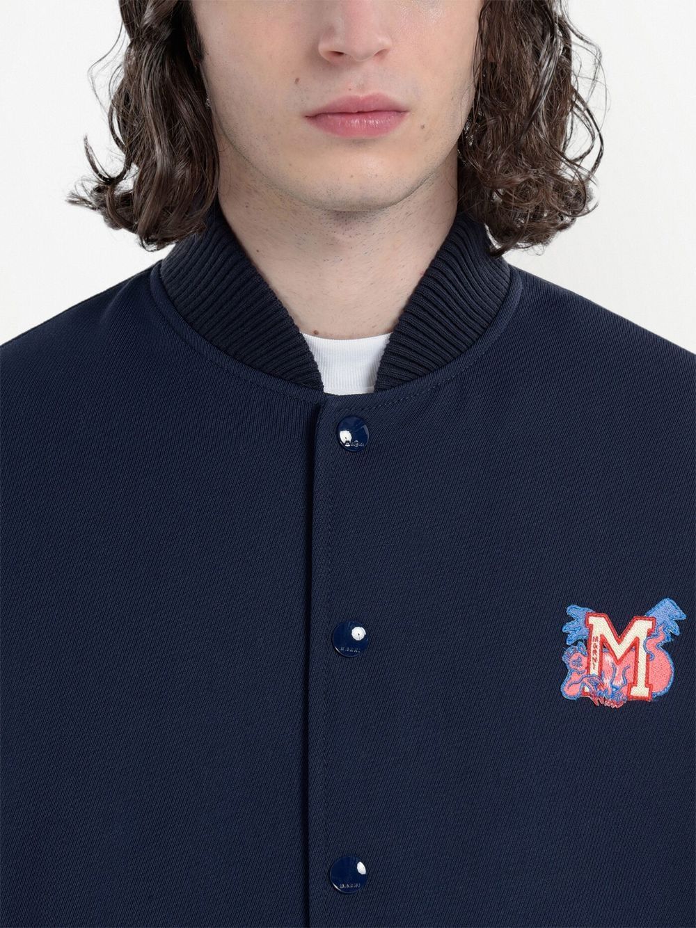 Marni Leather and Knitted Varsity Jacket