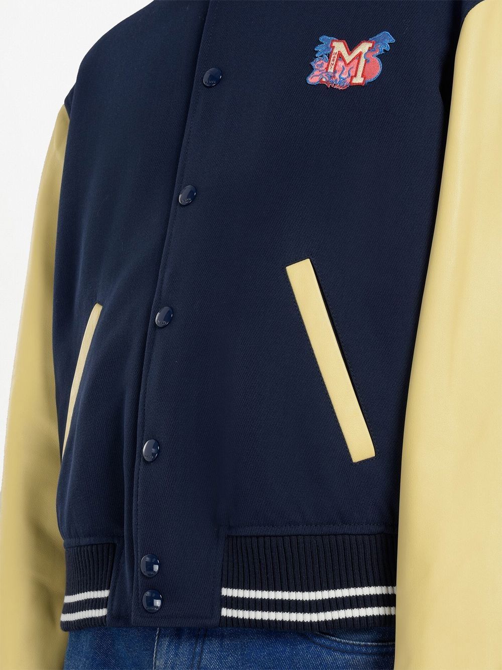 Marni Leather and Knitted Varsity Jacket