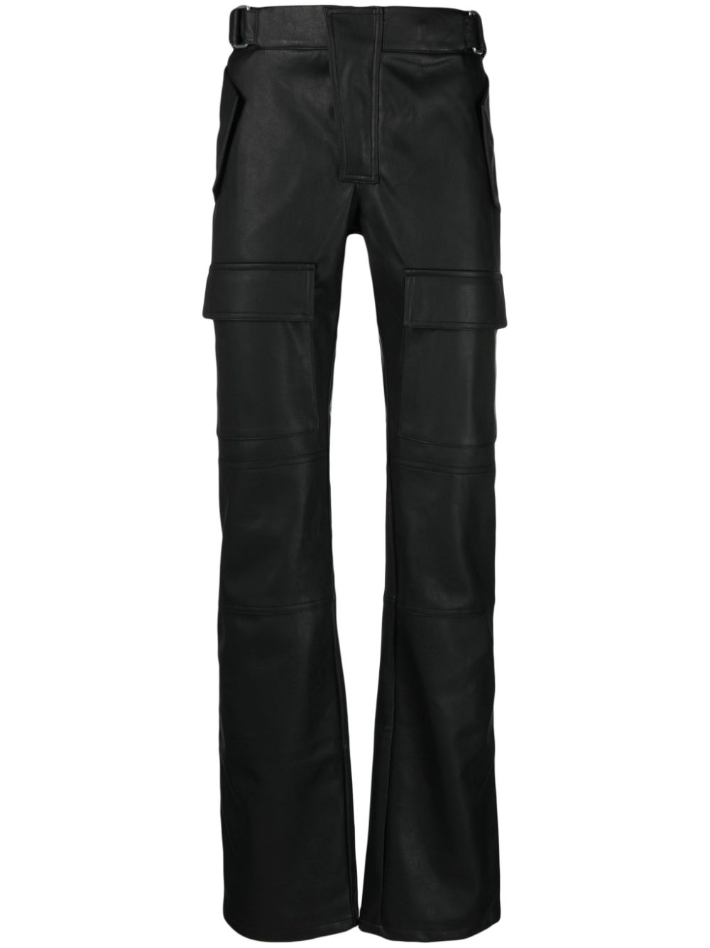 MISBHV CARGO FAUX-LEATHER TROUSERS