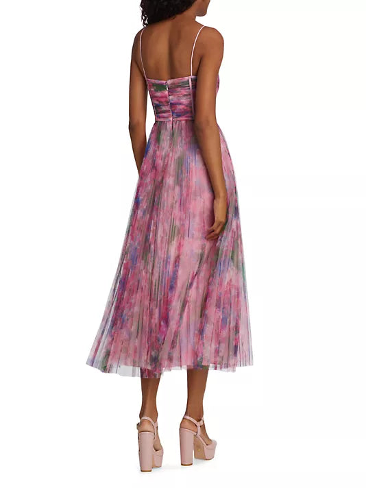 ML MONIQUE LHUILLIER TULLE MIDI-DRESS