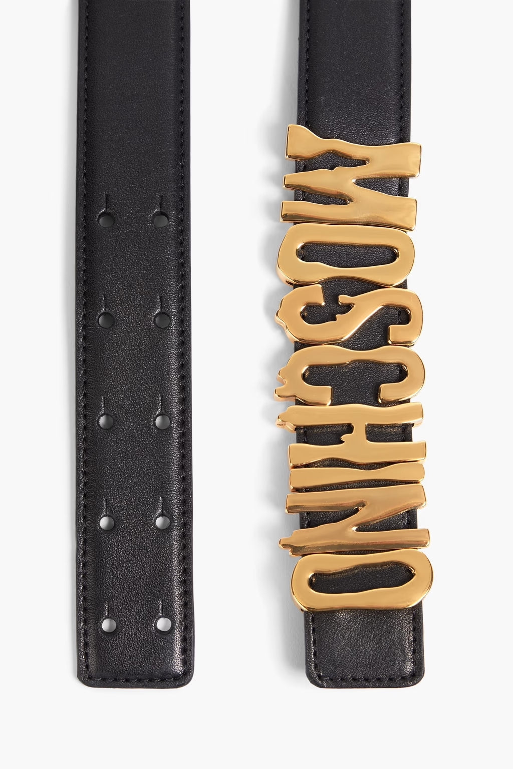 MOSCHINO EMBELLISHED LEATHER BELT