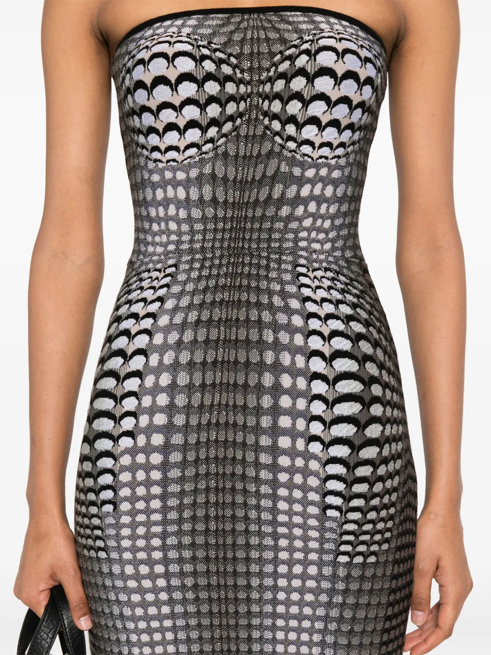 MARINE SERRE MOON-PRINT JACQUARD MIDI DRESS