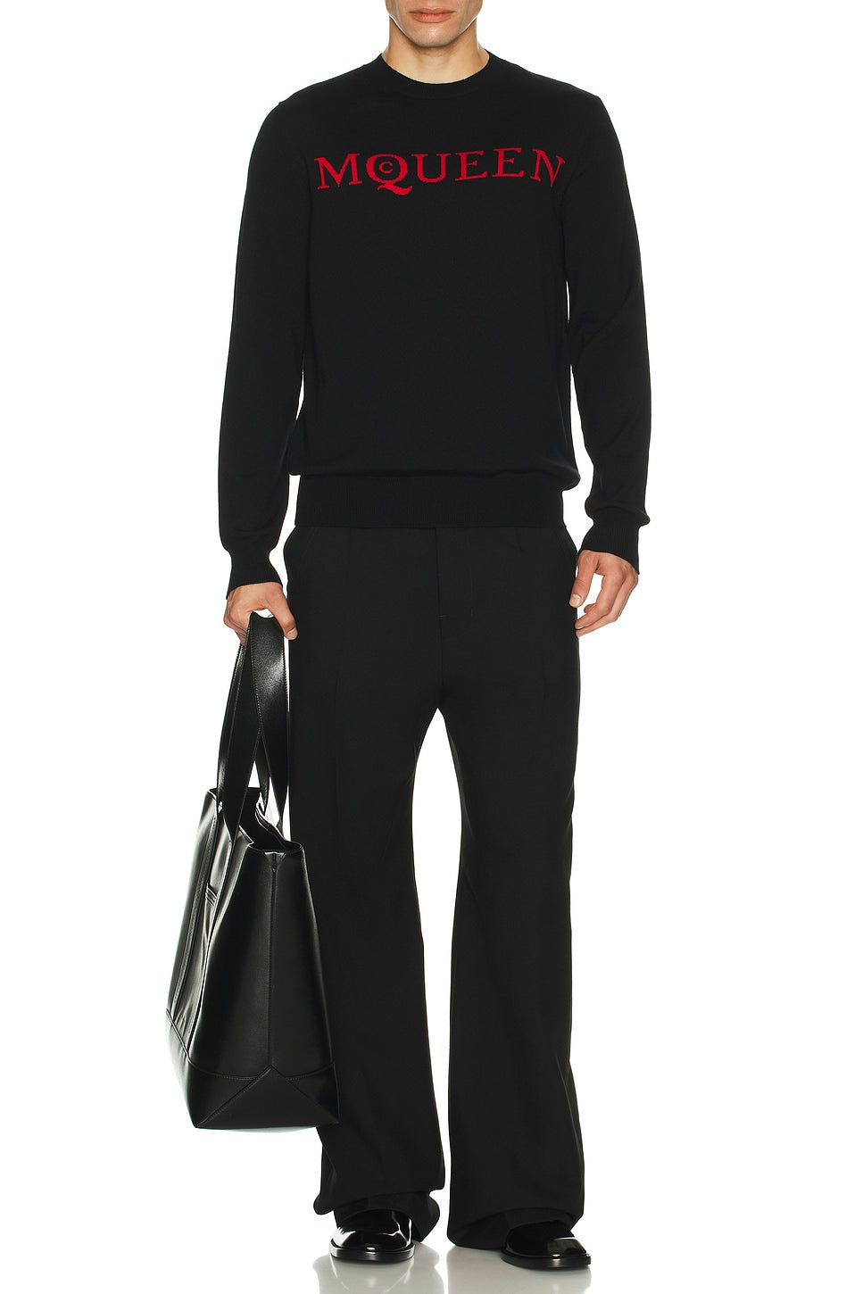 MCQUEEN CREW NECK JACQUARD SWEATER