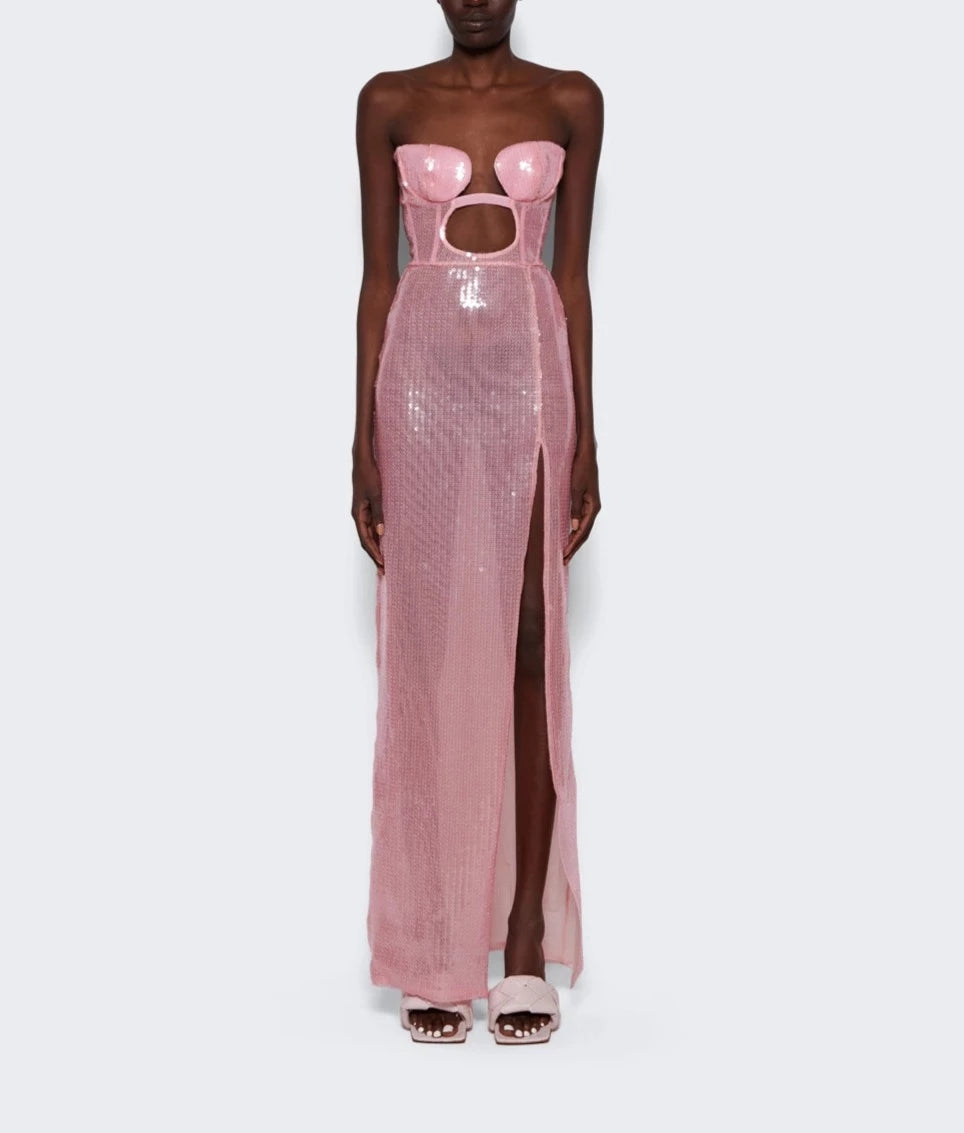 nensi dojaka sequin dress Bridal sequined gown in white - Nensi Dojaka