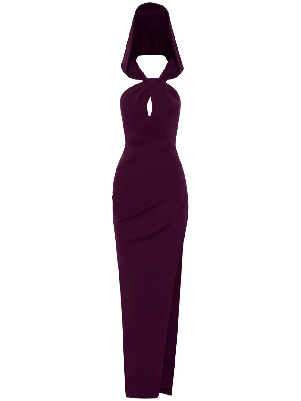 NICHOLAS TWIST-FRONT HOODED GOWN