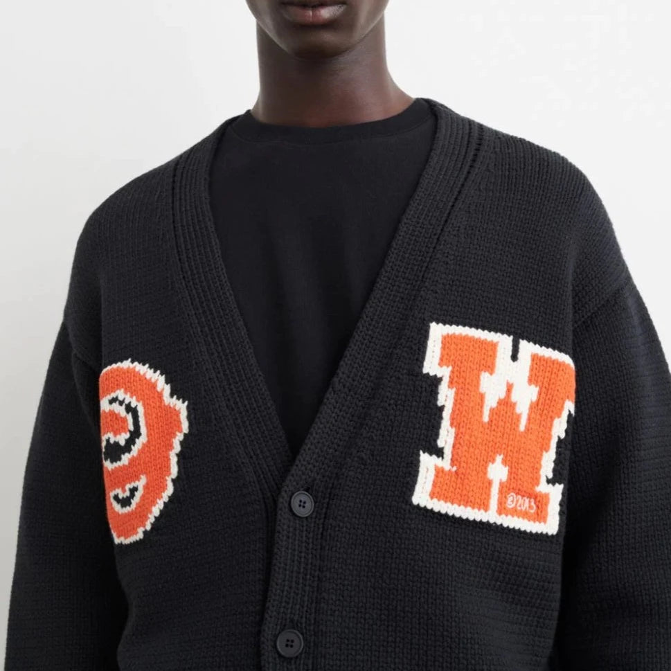 OFF-WHITE LOGO JACQUARD CARDIGAN