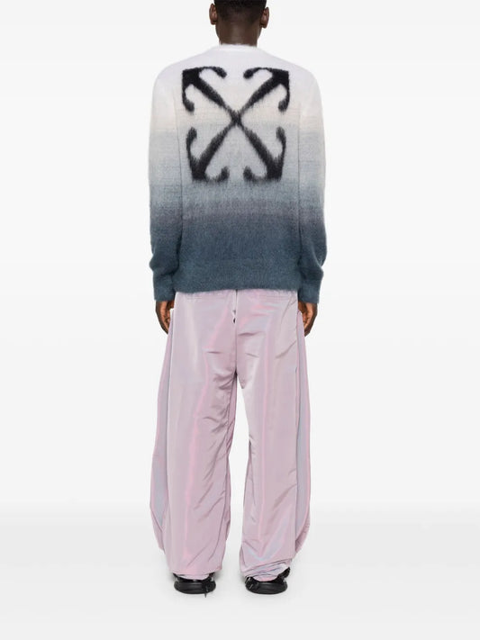 OFF-WHITE MOHAIR GRADIENT ARROWS LOGO SWEATER