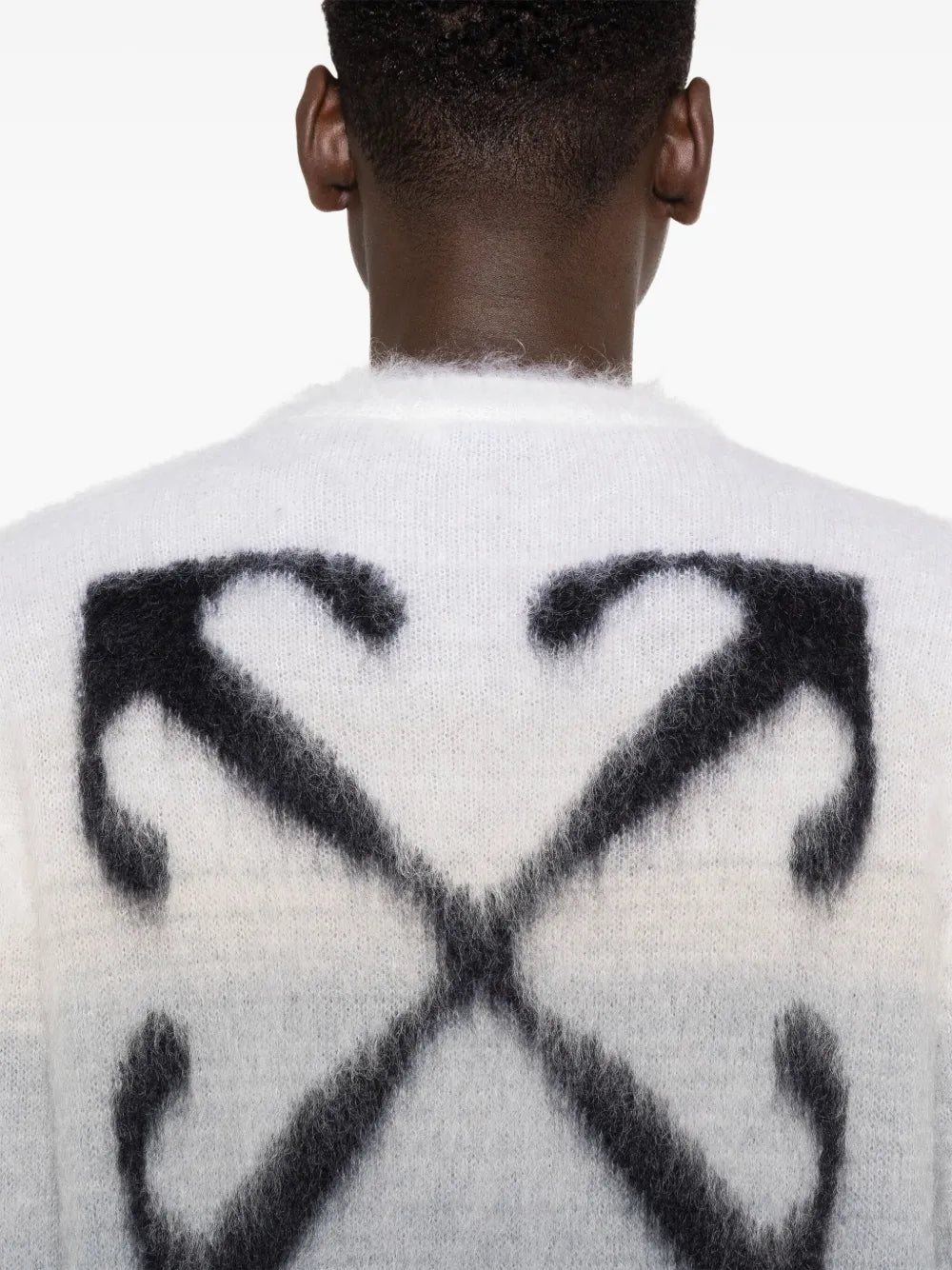 OFF-WHITE MOHAIR GRADIENT ARROWS LOGO SWEATER