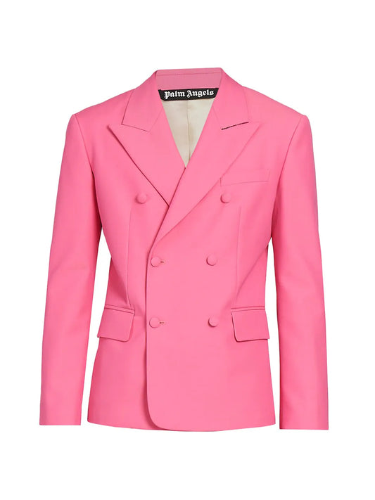 PALM ANGELS PINK DOUBLE BREASTED BLAZER