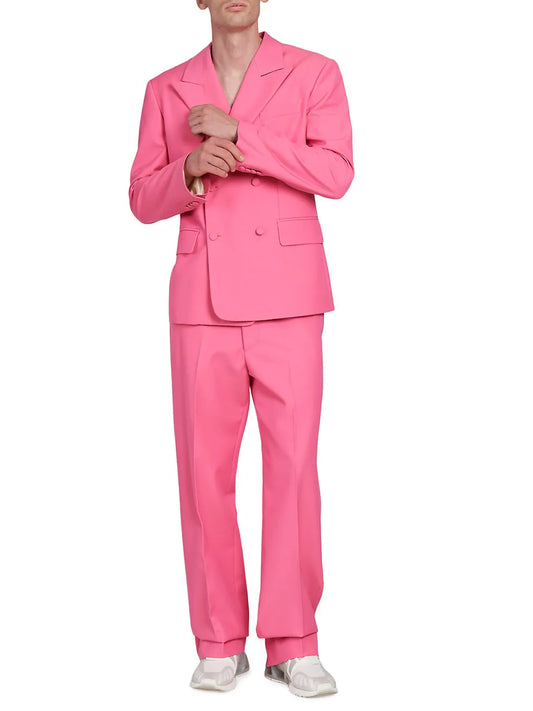 PALM ANGELS PINK DOUBLE BREASTED SUIT
