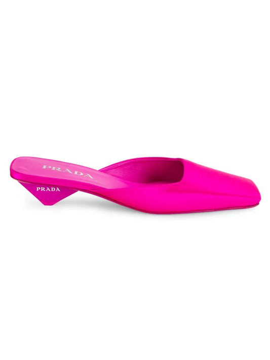 PRADA 25MM SATIN SQUARE TOE MULES