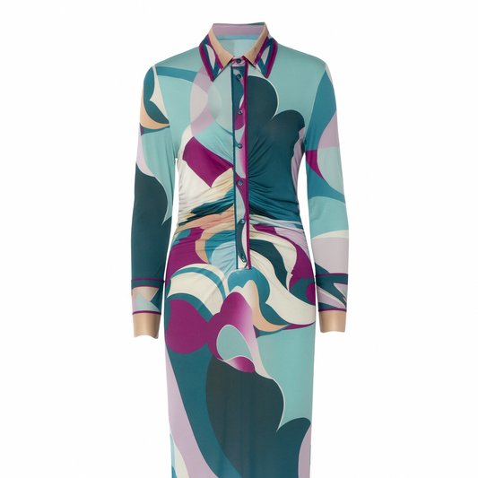 PUCCI PRINT SILK SHIRT DRESS