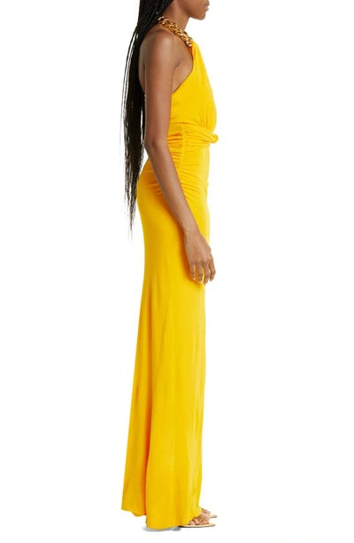 REBECCA VALLANCE PHOENIX RUCHED JERSEY HALTERNECK GOWN