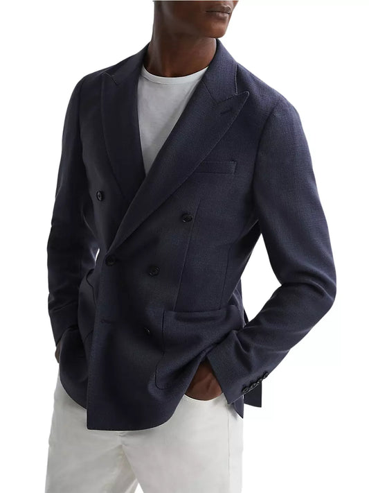 REISS WOOL-BLEND DOUBLE-BREASTED BLAZER