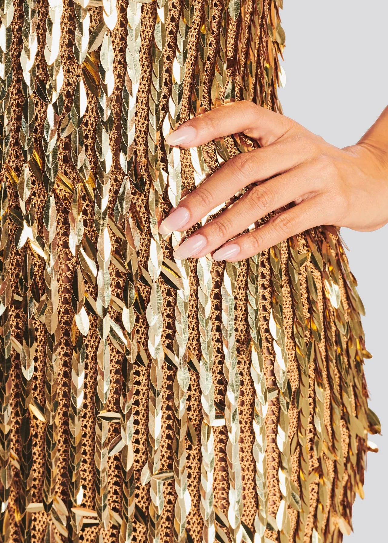 RETROFETE SAROS FEATHER SEQUIN DRESS