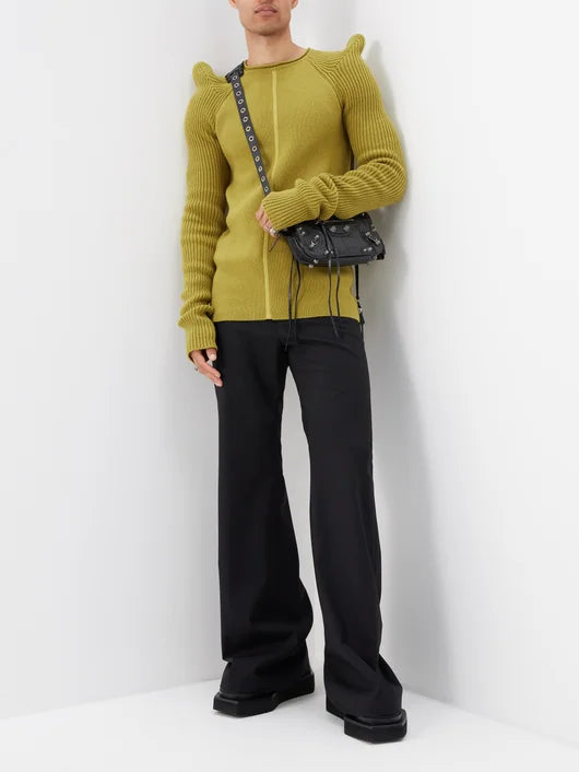 RICK OWENS CASHMERE PUFF SHOULDER SWEATER