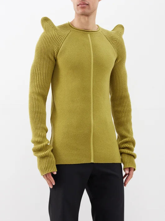 RICK OWENS CASHMERE PUFF SHOULDER SWEATER