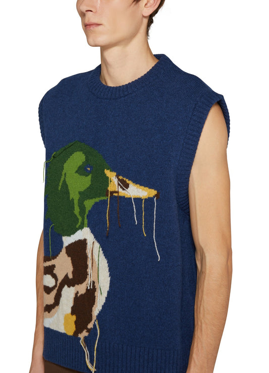 S.S. DALEY FRED DUCK-JACQUARD LAMBSWOOL SWEATER VEST