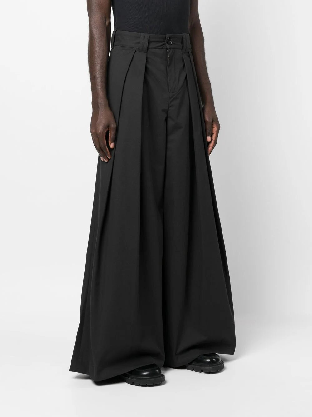 S.S. DALEY ALEXANDER PLEATED COTTON WIDE-LEG TROUSERS