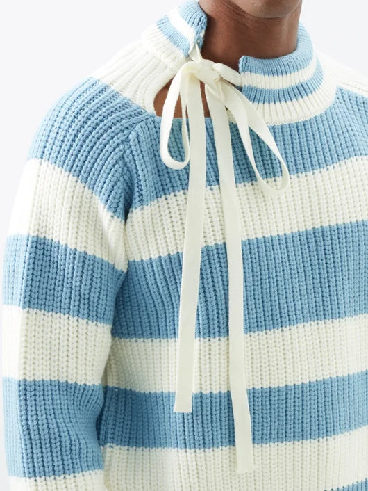 S.S. DALEY LAWRENCE TIE-NECK MERINO SWEATER