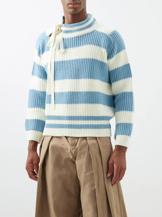 S.S. DALEY LAWRENCE TIE-NECK MERINO SWEATER