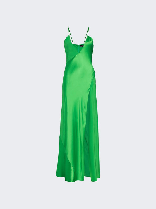 SERGIO HUDSON CHARMEUSE ZIG-ZAG SEAMED GOWN