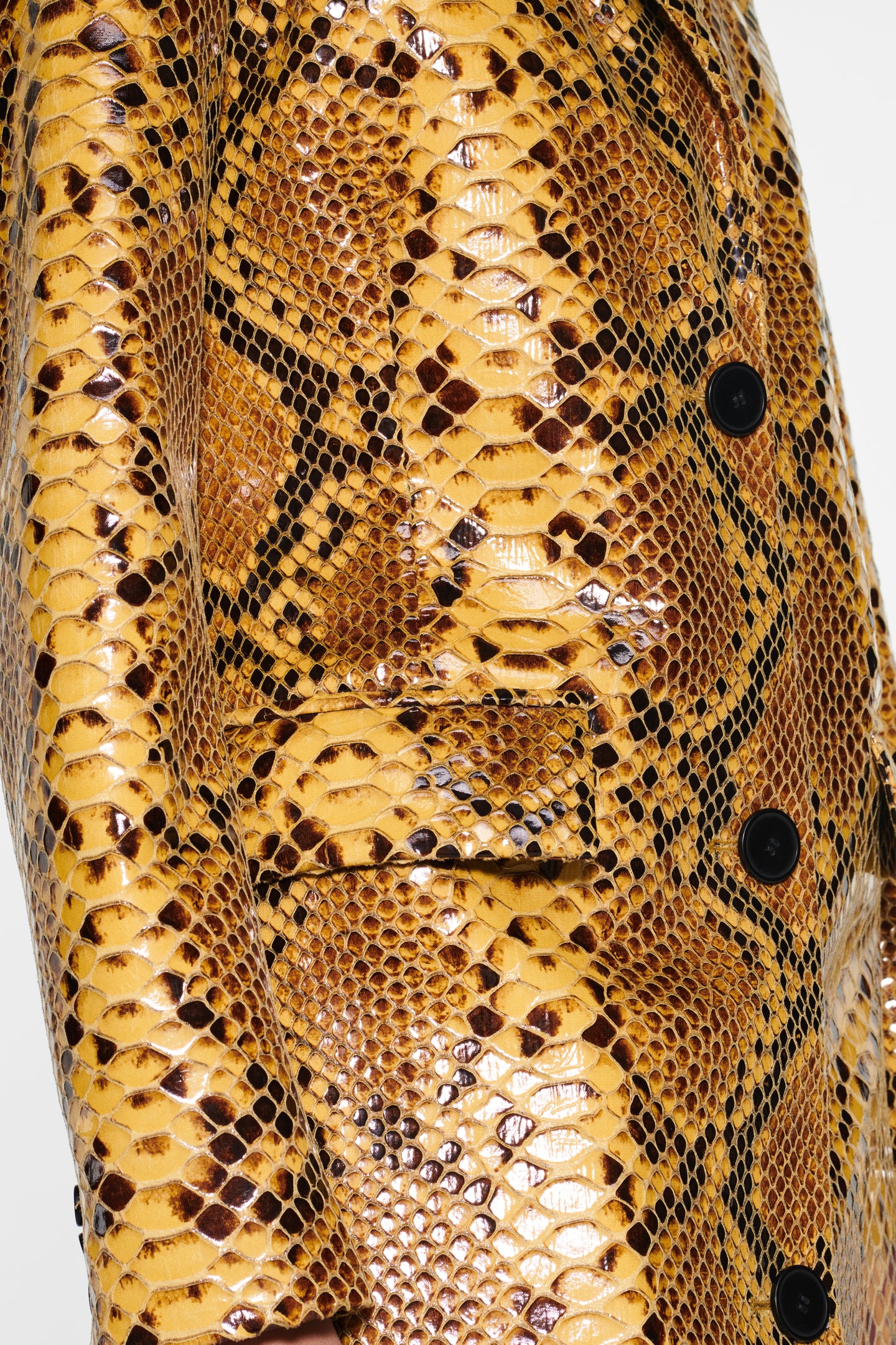 STAND STUDIO ZOIE FAUX SNAKE-EFFECT LEATHER COAT