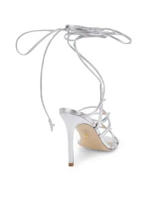 STUART WEITZMAN ASTRID LEATHER ANKLE WRAP SANDAL PUMPS