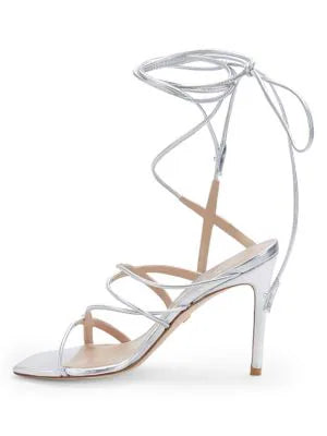STUART WEITZMAN ASTRID LEATHER ANKLE WRAP SANDAL PUMPS