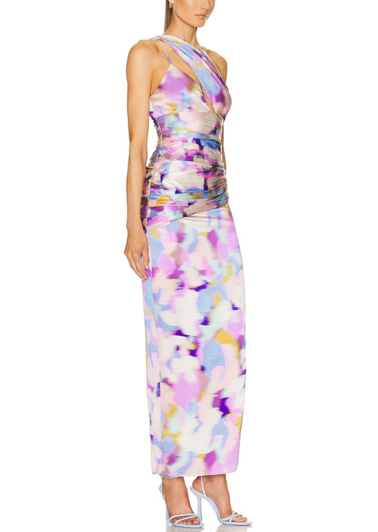 NICHOLAS BRIELLE DRAPED ASYMMETRIC GOWN