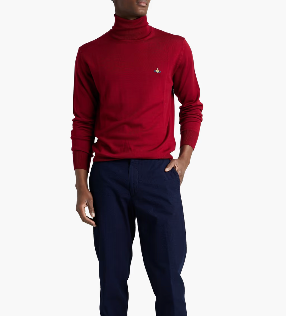 VIVIENNE WESTWOOD EMBROIDERED WOOL TURTLENECK