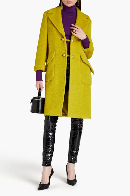 MOSCHINO ALPACA-BLEND BRUSHED FELT COAT