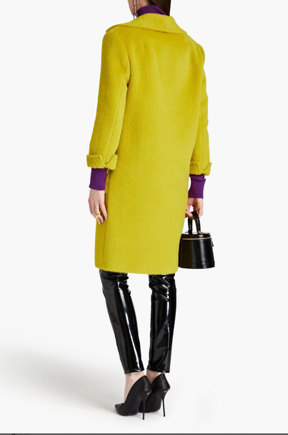 MOSCHINO ALPACA-BLEND BRUSHED FELT COAT
