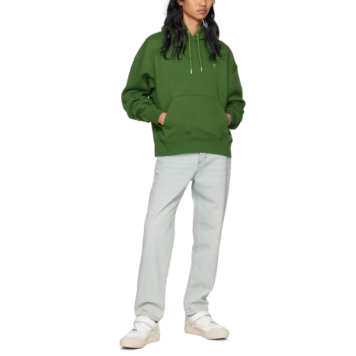 AMI PARIS Green Ami de Cœur Hoodie